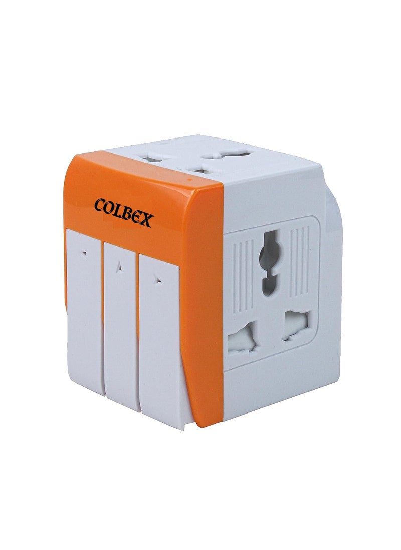 COLBEX COLBEX Universal Conversion Multiplug Travel Adapter with Individual Switch with Spike Buster Fuse Protected multiplug Three pin Plug Socket 3 PIN 3 Way Plug for HomeOffice and Industrial Uses  - Image 1