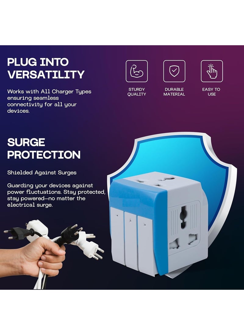 COLBEX COLBEX Universal Conversion Multiplug Travel Adapter with Individual Switch with Spike Buster Fuse Protected multiplug Three pin Plug Socket 3 PIN 3 Way Plug for HomeOffice and Industrial Uses  - Image 5