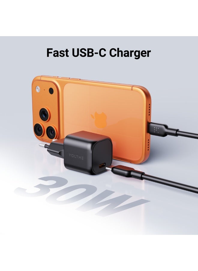 VOLTME Revo 30W Lite C Wall Charger - Black - Image 2