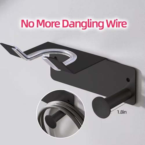 BANJEKT Hair Dryer Holder, Hair Dryer Holder Wall Mounted, Self Adhesive Blow Dryer Holder, Stainless Steel Hair Dryer Stand, Hairdryer Holder for Bathroom Black BANJEKT - Image 4