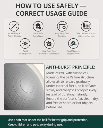 Trideer Exercise Ball Yoga Ball – Office Seating & Balance Ball Chair, Stability Ball for Pilates, Physical Therapy,Core Training & Balance Improvement & Stretching - Image 2