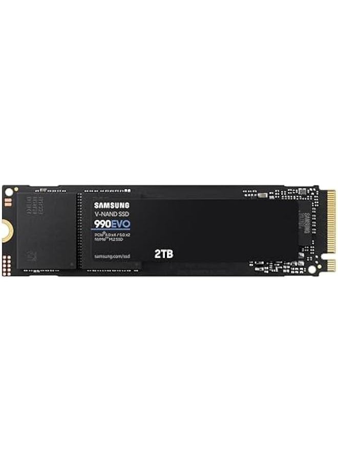 عربست قرص ثابت داخلي 2 تيرابايت SSD EVO 990 M.2 NVMe Gen 4x4، 5x2 الجيل، سعة تصل إلى 5،000 ميجابايت في الثانية، ترقية التخزين لأجهزة الحاسوب والكمبيوتر المحمول، MZ-V9E2T0B/AM، أسود  - Image 1