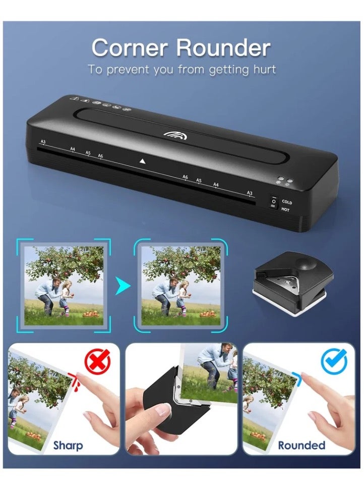 Cold and Thermal Laminator with Laminating Sheets for A3/A4/A5/A6, 5-in-1 Lamination Machine Quick Heating Laminator Portable Laminator Document Laminator Laminating Machine for Home Office School - Image 4