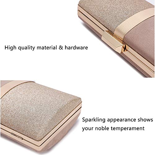 CARIEDO Glittery Color-Block Evening Clutch Bag for Women Sparkly Party Clutch Purse Elegant Wedding Prom Handbag - Image 5