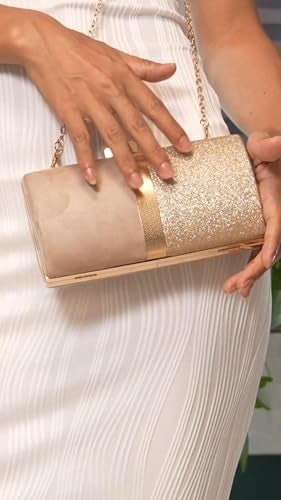 CARIEDO Glittery Color-Block Evening Clutch Bag for Women Sparkly Party Clutch Purse Elegant Wedding Prom Handbag - Image 4