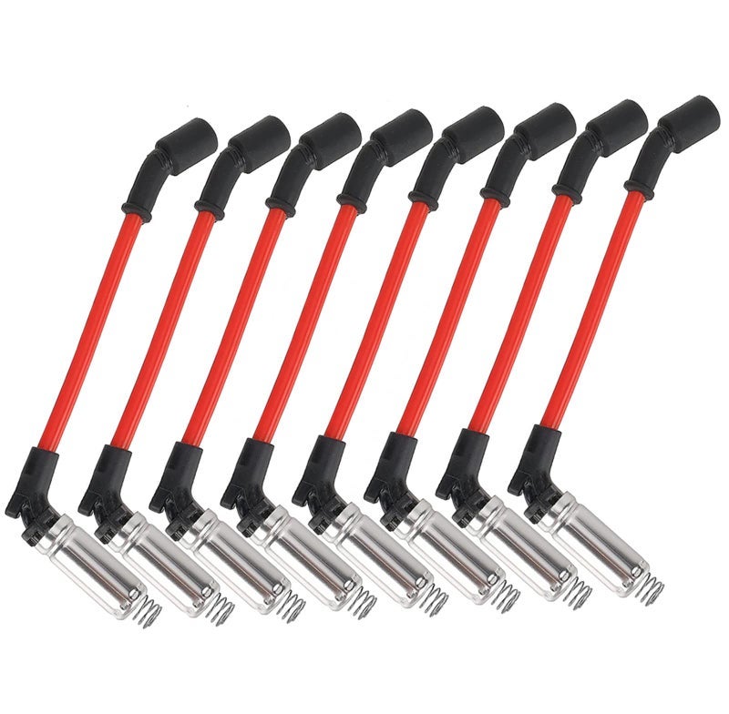 KAKO Spark Plug Wires Set(8 Pack) 10.2mm Spark Plug Wires Compatible with GM Suburban Corvette Silverado 1500-2500 1999-2006 LS1 VORTEC 4.8L 5.3L 6L V8 48322R 48322 - Image 1