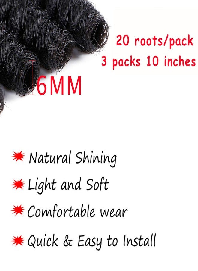 MIMAN 3 Packs 10 Inch Short Curly Crochet Hair Braids 6MM Spiral Curls Crochet Braided Synthetic Braiding Hair Extensions for Women DIY Mohawk Afro Braided Hairstyle (Natural Black #1B) - Image 5