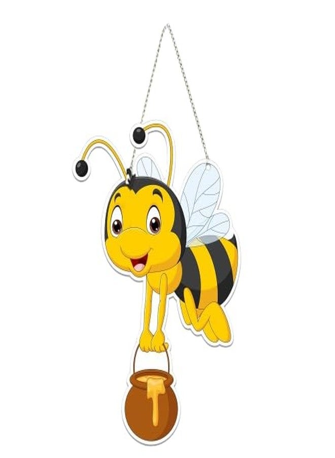 Webelkart Premium Decorative Honey Bee Wall Hanging Wooden Art Decoration Item for Living Room | Bedroom | Home Decor | Gifts | Quotes Decor Item | Wall Art for Hall | MDF Wall Sculpture (10"X7") - Image 1