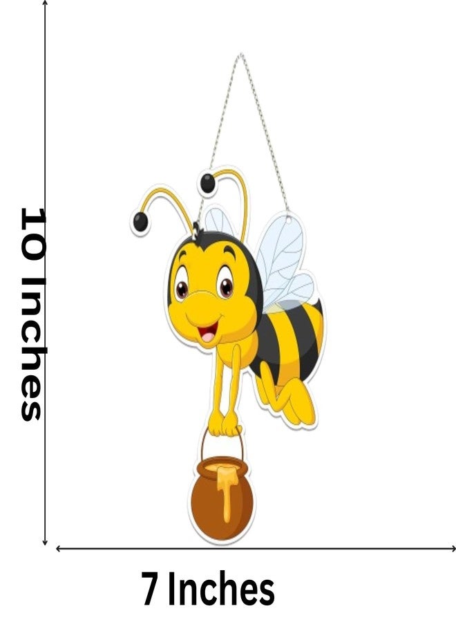 Webelkart Premium Decorative Honey Bee Wall Hanging Wooden Art Decoration Item for Living Room | Bedroom | Home Decor | Gifts | Quotes Decor Item | Wall Art for Hall | MDF Wall Sculpture (10"X7") - Image 3