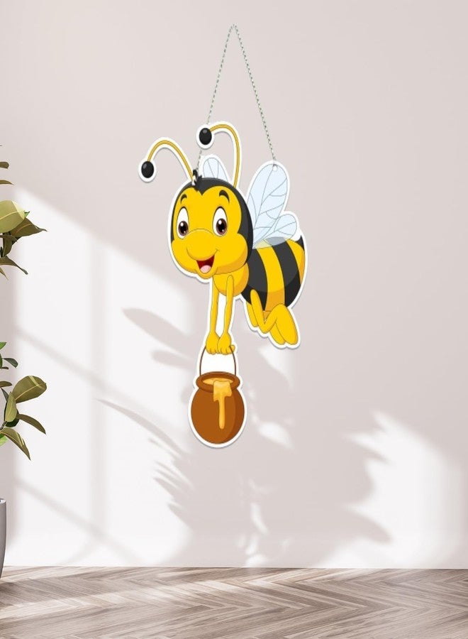 Webelkart Premium Decorative Honey Bee Wall Hanging Wooden Art Decoration Item for Living Room | Bedroom | Home Decor | Gifts | Quotes Decor Item | Wall Art for Hall | MDF Wall Sculpture (10"X7") - Image 2