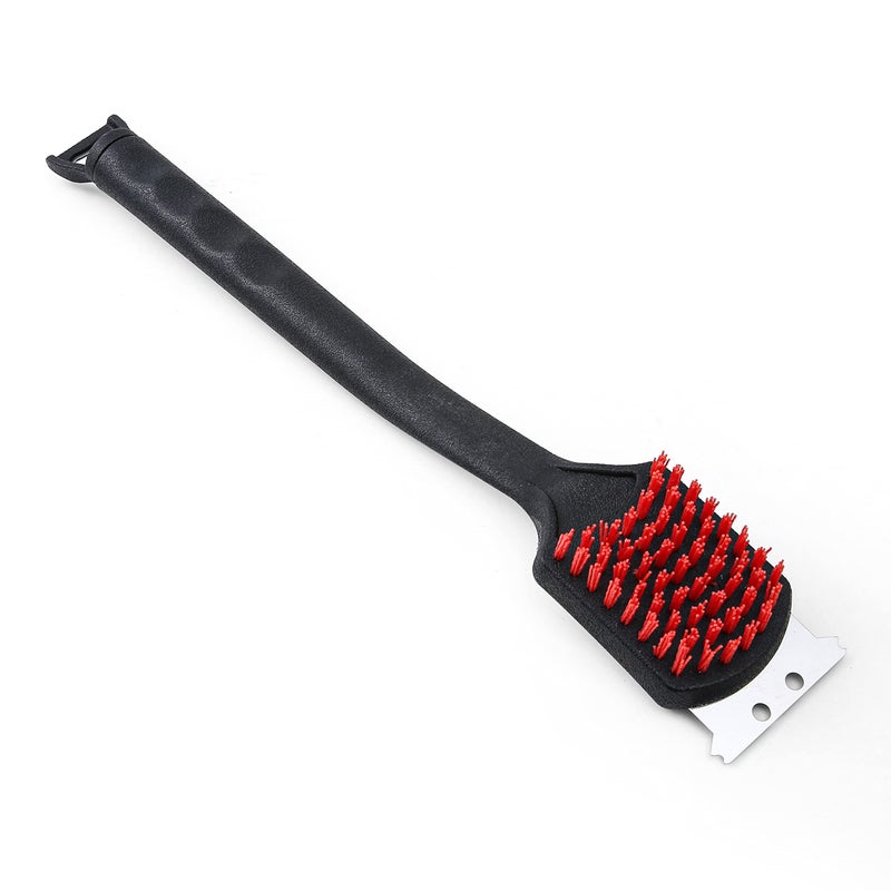 Kingsford Grill Cleaning Brush with Nylon Bristles and Scraper, Heavy Duty BBQ Grill Cleaner Tool with Rubber Handle and Bottle Opener, Outdoor Grill Brush for Cooled Grates, 17 Inch - Image 2
