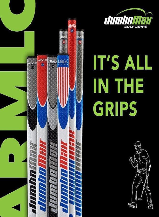 JumboMax Putter Grips JumboFlat 17 Golf Putter Grip, Oversize ArmLock Grip Profile, Red/White/Blue w/USA Flag - Image 3