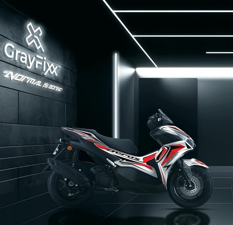 Grayfixx R Pulse Drop Full Body Graphics for Aerox 155 | Made in Premium Gloss Vinyl with FPF (Fade Protection Film), Waterproof, Precut Sticker, Pack of 1 for Both Side with 2 Years Guarantee - Image 2
