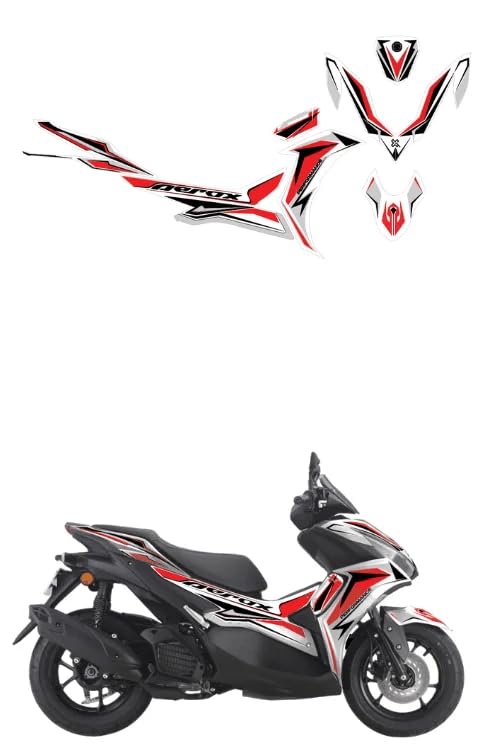 Grayfixx R Pulse Drop Full Body Graphics for Aerox 155 | Made in Premium Gloss Vinyl with FPF (Fade Protection Film), Waterproof, Precut Sticker, Pack of 1 for Both Side with 2 Years Guarantee - Image 1