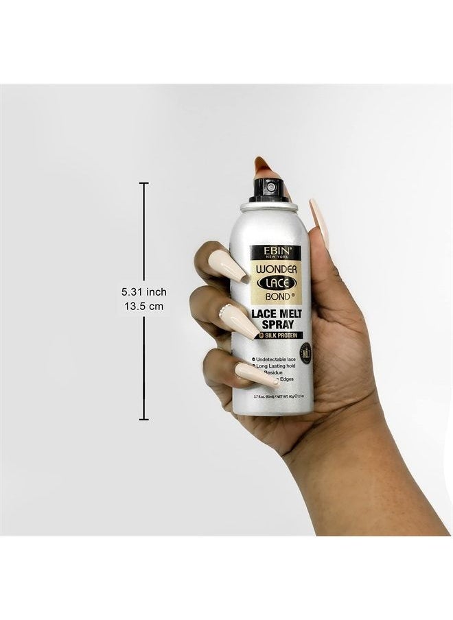 EBIN NEW YORK Wonder Lace Melt Aerosol Spray | Preserves Edges & Undetectable Lace | Long lasting hold | No Residue | Silk Protein + Biotin Infused (80ml./ 2.7oz)  - Image 4