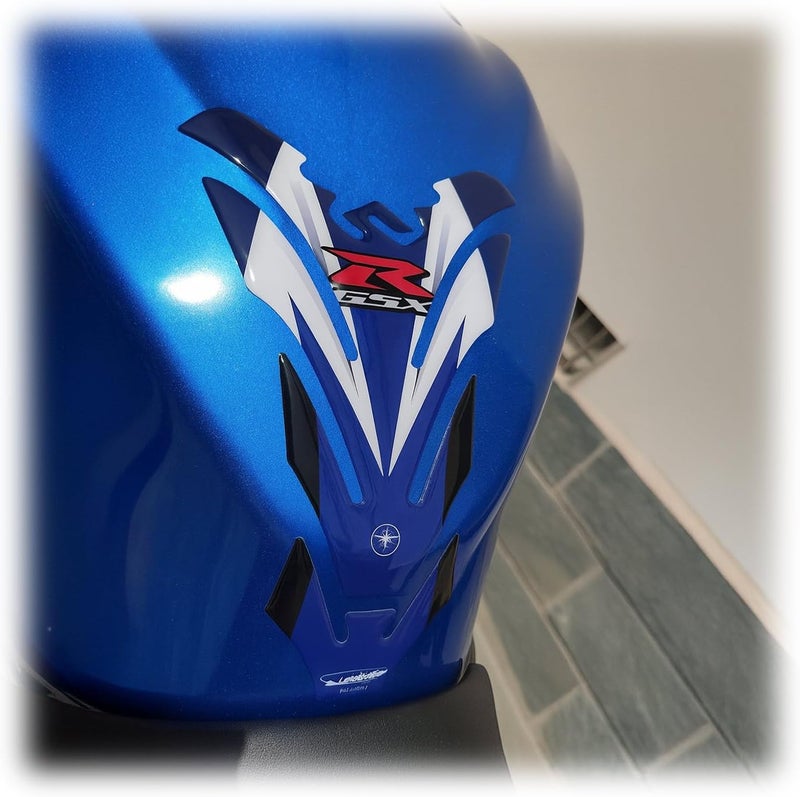 labelbike 3D Sticker Motorcycle Tank Pad for Suzuki GSX-R - Blue, White, and Black - Image 1