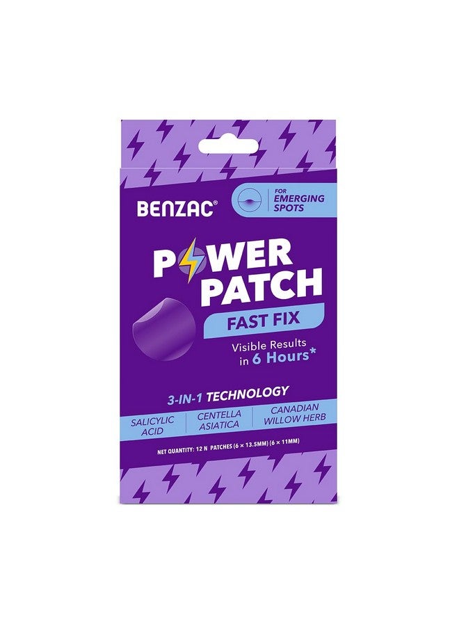 Benzac Power Patch | Fast-Acting Pimple Patch | 6-Hour Visible Results | Ultra-Thin & Invisible Acne Patches | Shrinks, Soothes & Fades Pimples | Dermatologist-Tested | Pack of 12 Patches - Image 1