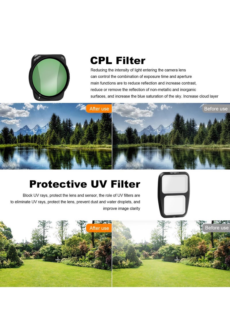 Generic مجموعة فلاتر ND لملحقات DJI Air 3، 6 قطع فلاتر - (UV، CPL، ND8، ND16، ND32، ND64) (نسخة الألمنيوم)  - Image 5