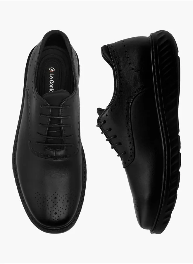 Le Confort Men Perforation Detail Lace-Up Oxford Shoes