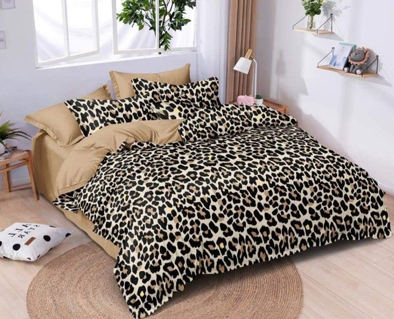 PRISCILLA 200 GSM Cotton 400 TC Printed Double Bed Reversible AC Comforter with Matching Bedsheet and 2 Pillow Covers - All Seasons Lightweight for All Weather/Season - 90x100 Inches, Design25 - Image 1