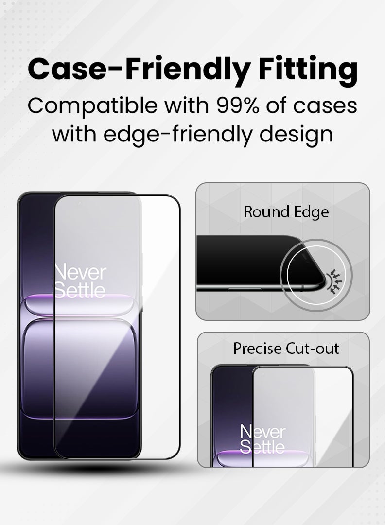 Case Up حماية شاشة لهاتف OnePlus Nord CE 5 بحجم 6.77 بوصة، زجاج مقسى بصلابة 9H، تركيب سهل بدون فقاعات، تغطية كاملة، مقاوم للخدوش وحساس للمس - Image 4