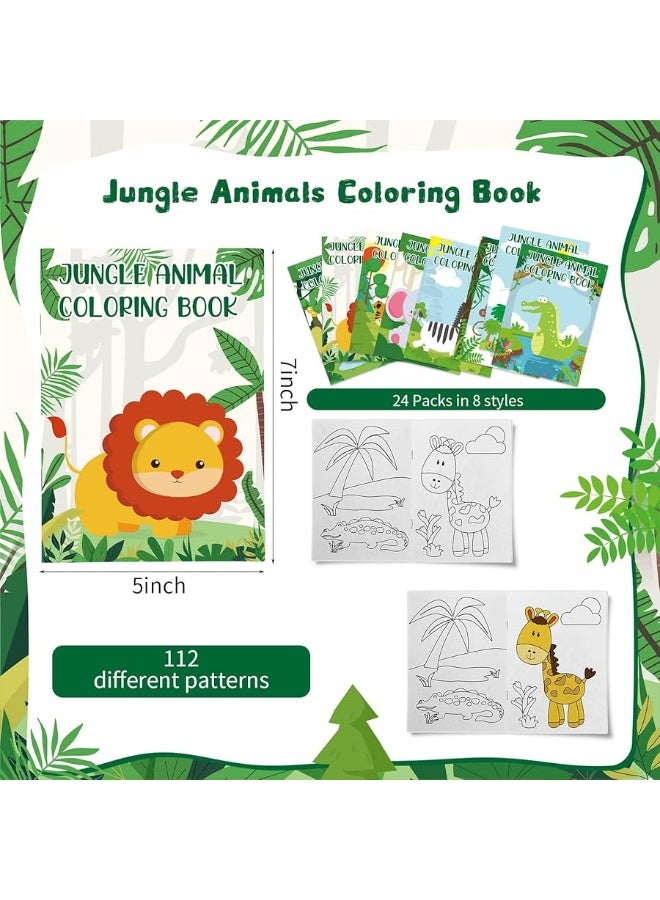 Honoson 24 Pcs Kids Coloring Books Animals Truck Coloring Books Bulk Jungle Animals Party Favors Mini DIY Art Drawing Pages for Birthday Gifts Classroom Jungle Party SuppliesCartoon Style - Image 5