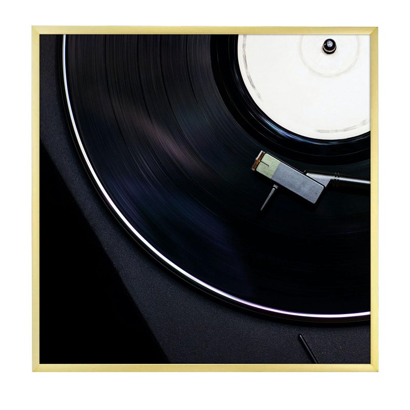 Golden State Art, Aluminum Album Frame Display 12.5x12.5 Vinyl Record, Brushed Metal Finish Records Frames, Acrylic Glass Front, for 12'' Album cover (1 Pack Gold) - Image 1