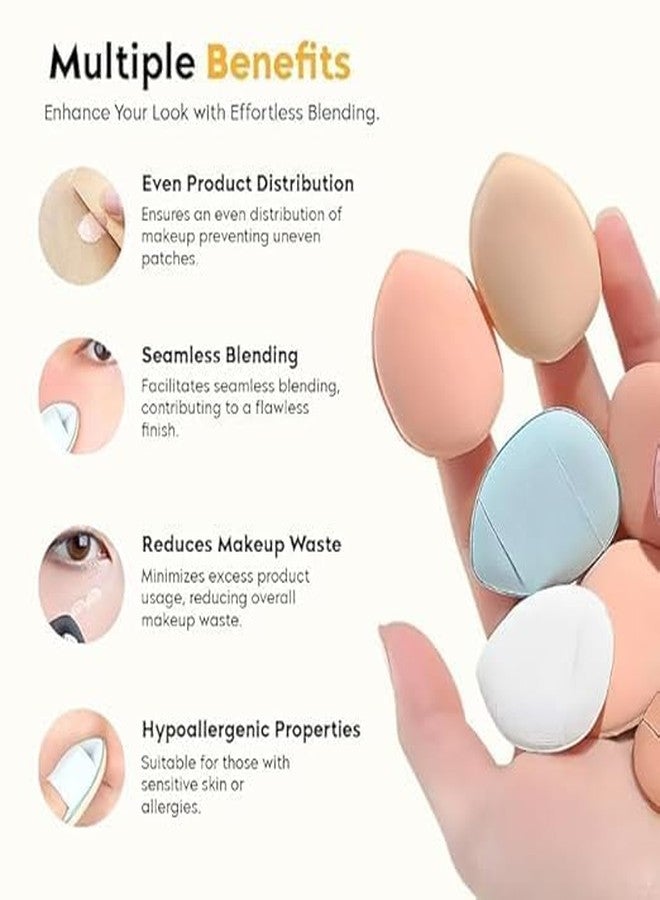 pop colours Mini Finger Makeup Puff | Finger Makeup Beauty Blender Sponges | Perfect for Foundation, BB Cushion, Cream, Concealer and Powder | Mini Soft Cosmetic Finger Puff | 3 Pcs - Image 3