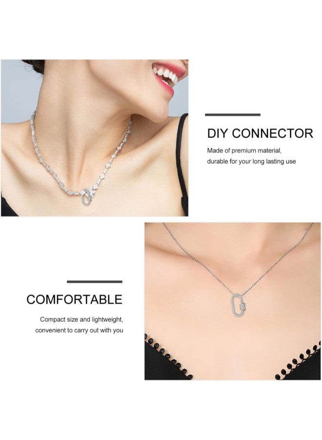 klarako Necklace Clasp Rhinestone Lobster Claw Clasps Metal Jewelry Enhancer Shortener Connector Clasp Clip Lock Ring for DIY Necklaces Jewelry Crafts Silver  - Image 1