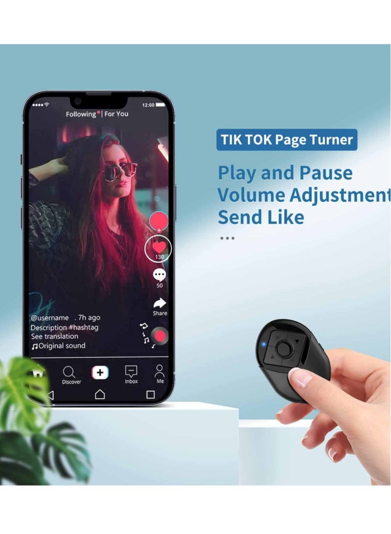 Captaintech Bluetooth Scrolling Page Turner, Bluetooth Remote Control for TIK TOK&Kindle App for iPhone iPad Android, Camera Shutter Remote Control, 6 Buttons Support Tiktok Video Recording/Play/Pause/Give a Like - Image 5