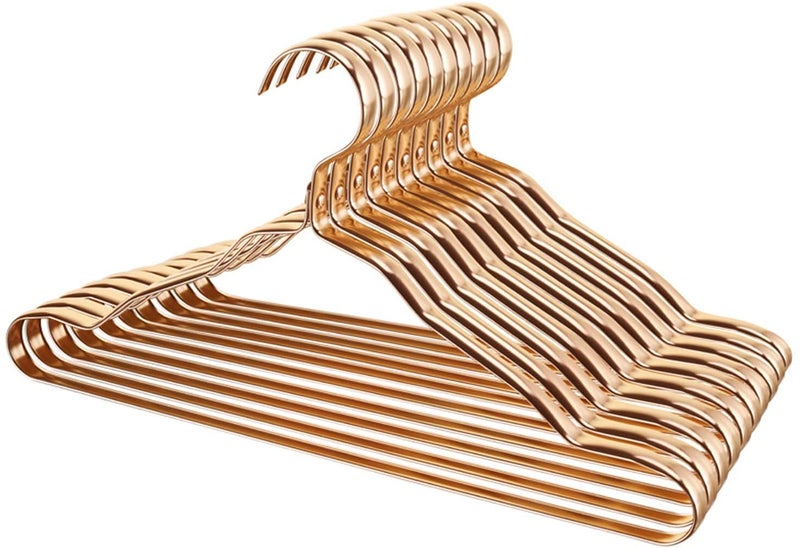Rollyware Aluminium Clothes Hangers with Non-Slip Design Space Saving Heavy Duty Hangers for Men Women Suit Shirts Pants Jacket Coat Pack of (3) - Image 1