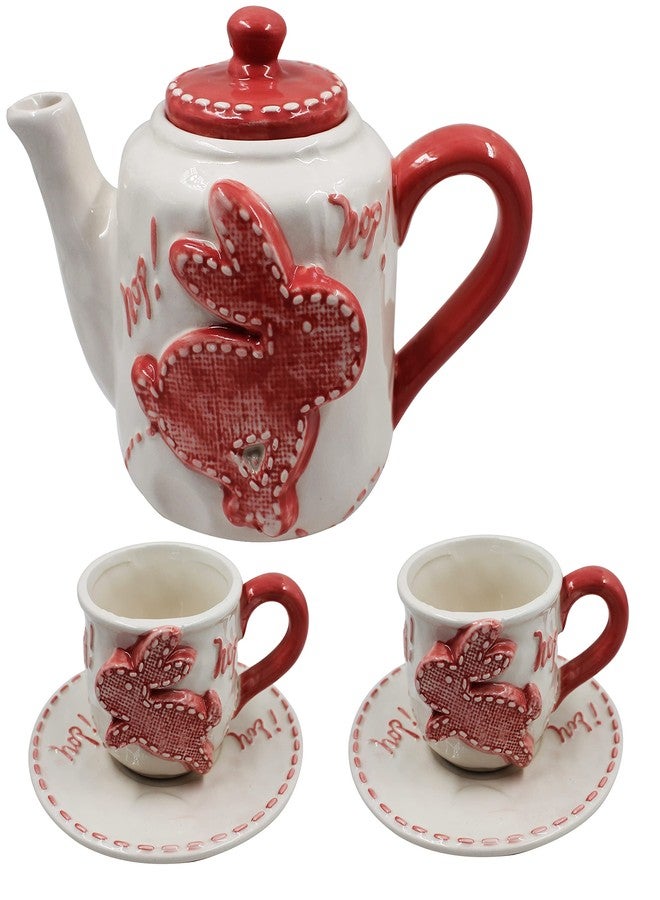 Jades : Easter Crockery Combo Set - 1 Tea Pot with 2 Cup and Saucer (B) - Image 1