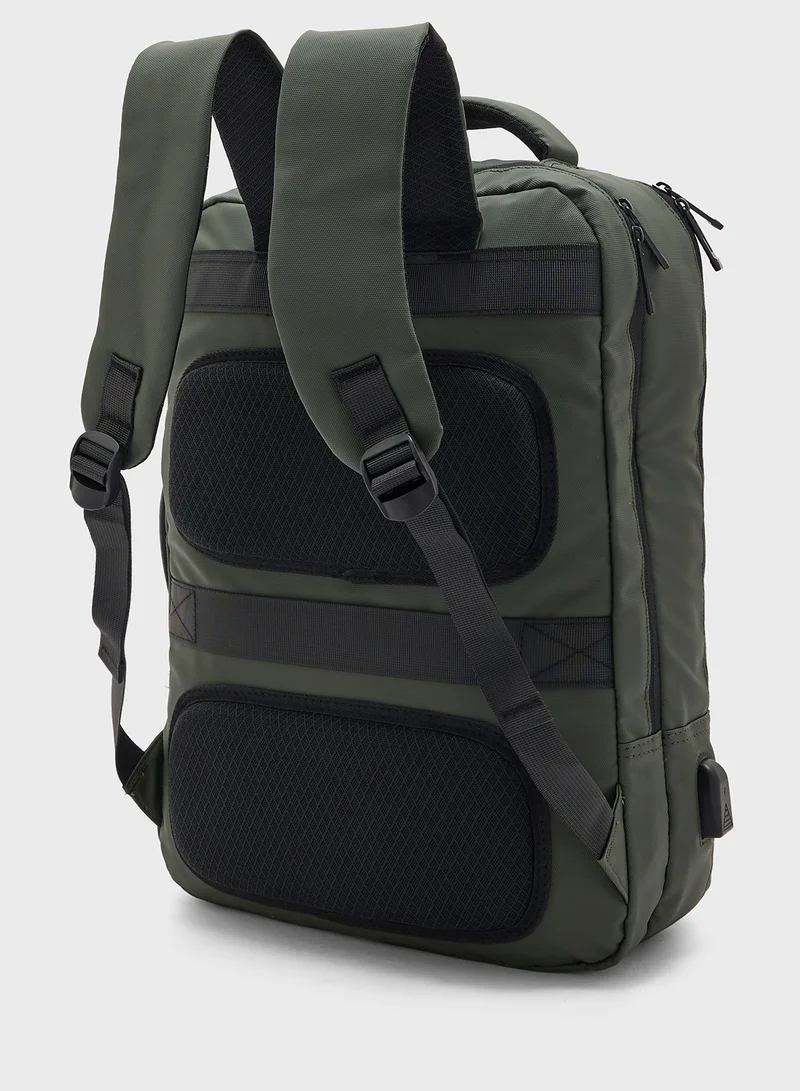 Robert Wood Casual Padded Laptop Backpack With Usb Port