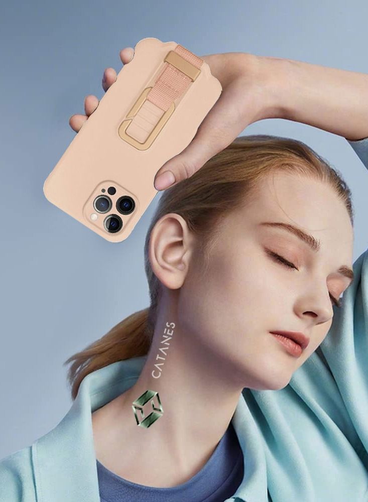 CATANES 2 Pack For iPhone 12 Pro Case Cover And Screen Protector With Strap And Adjustable Grip Case Pink - Image 5