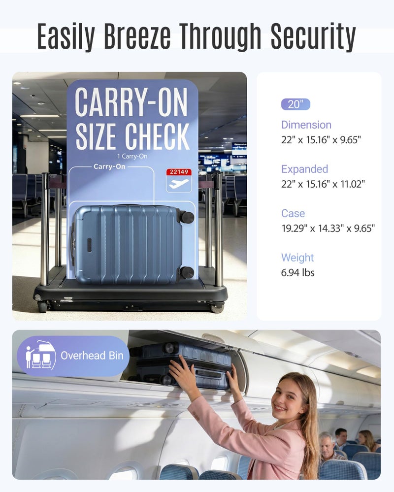 LIGHT FLIGHT Carry On Luggage 22x14x9 Airline Approved, Expandable Carry On Suitcases with Wheels, Lightweight Luggage, Durable Hard Shell 20 Inch Rolling Suit Case for Men Women Travel,Royal Blue - Image 5