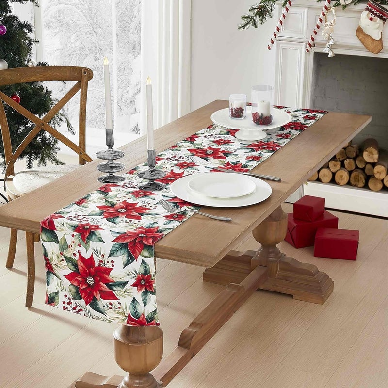 Avanti Linens  Tablecloth Floral Tabletop Accessories Christmas Decorations 52 x 70 Poinsettia Collection - Image 4