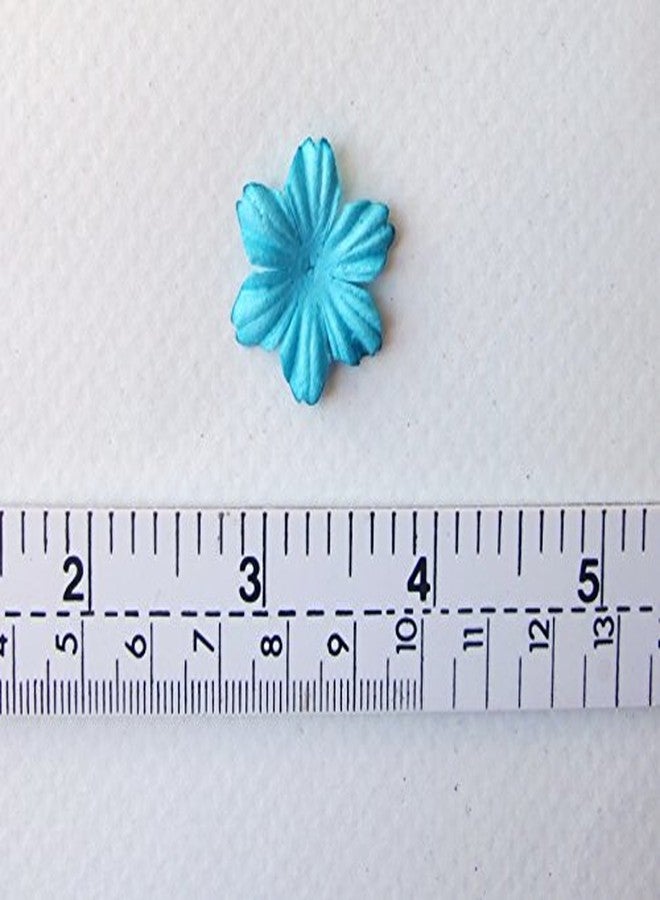 ICRAFY 100 Assorted Die Cut Flower Mulberry Paper Blue Purple Tone, Pastel Tone 100 Pcs. Size 1" (Pastel) - Image 2