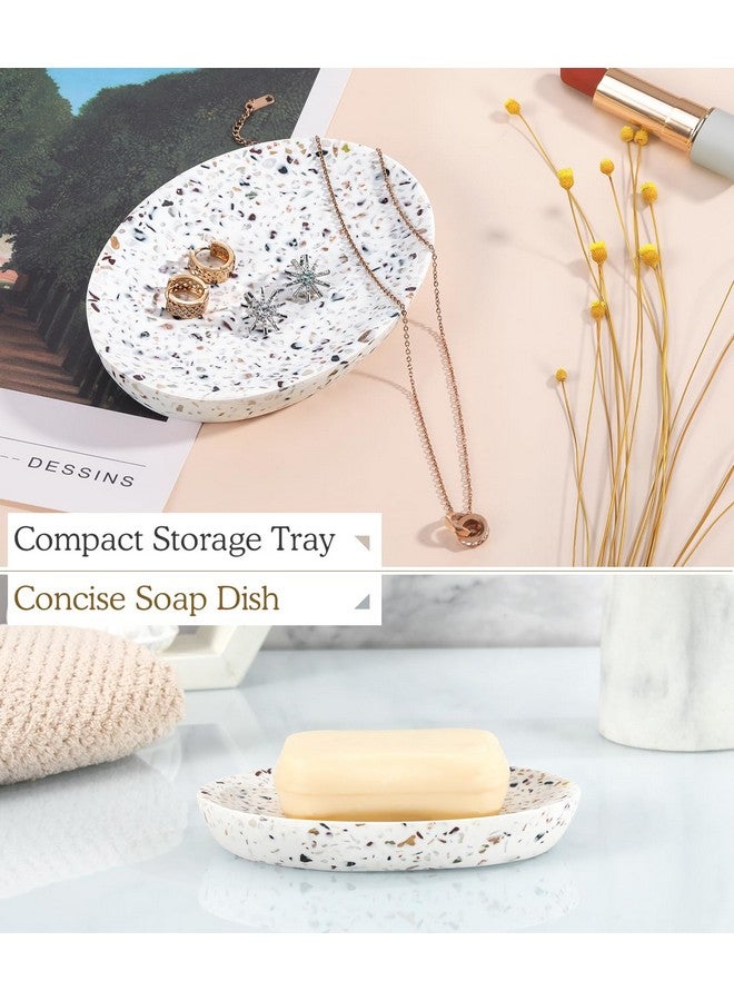 Luxspire حامل صابون لوكسباير، صينية صابون من الراتنج، صندوق حامل صابون، علبة صابون بيضاوية، حامل صينية إسفنجية لتنظيف الحمام، حوض الاستحمام، مطبخ، سطح الطاولة، تيرازو - Image 3