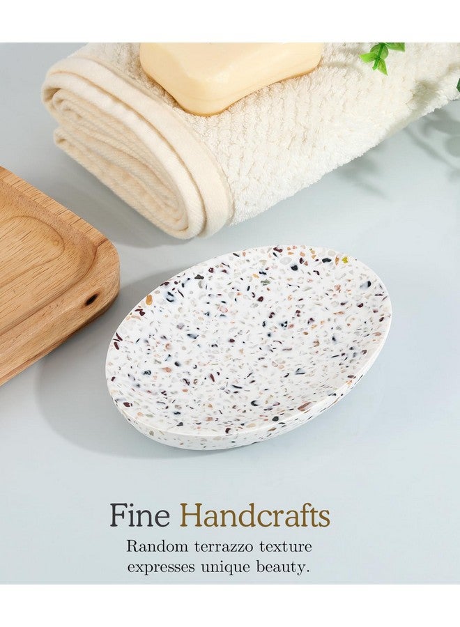 Luxspire حامل صابون لوكسباير، صينية صابون من الراتنج، صندوق حامل صابون، علبة صابون بيضاوية، حامل صينية إسفنجية لتنظيف الحمام، حوض الاستحمام، مطبخ، سطح الطاولة، تيرازو - Image 4