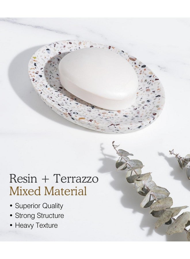 Luxspire حامل صابون لوكسباير، صينية صابون من الراتنج، صندوق حامل صابون، علبة صابون بيضاوية، حامل صينية إسفنجية لتنظيف الحمام، حوض الاستحمام، مطبخ، سطح الطاولة، تيرازو - Image 2