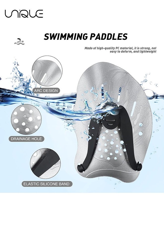 Unique - Swimming Paddles for Hands, Swimming Training Hand Paddles with Adjustable Straps, Swim Paddles for Adult Children Unisex Professional Swimming Accessories - 1 Pair - Image 1