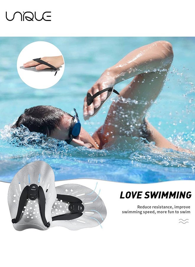 Unique - Swimming Paddles for Hands, Swimming Training Hand Paddles with Adjustable Straps, Swim Paddles for Adult Children Unisex Professional Swimming Accessories - 1 Pair - Image 1