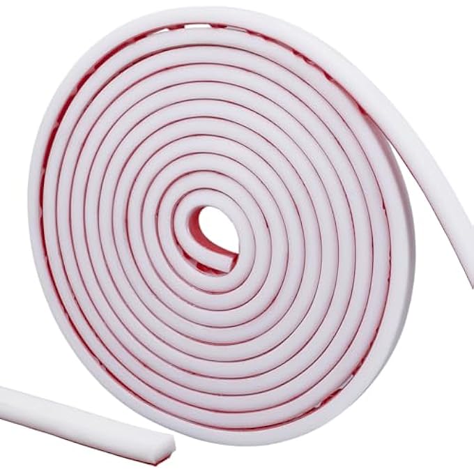 9.8FT X 0.37INCH PEEL AND STICK TRIM WHITE SELF-ADHESIVE SOFT DECORATIVE STRIP WALL MOLDING TRIM FOR WALLS CHAIR RAIL PANEL MOULDING FOR HOME DECOR TILE EDGE DOOR MIRROR FRAME - Image 1