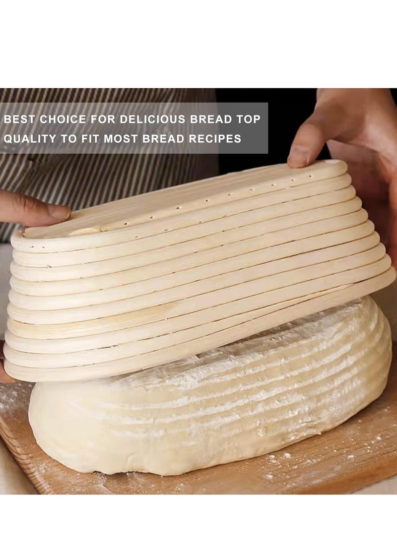 2 Pack 10 inch Banneton Proofing Basket Set, Sourdough Bread Proofing Basket Baking Dough Bowl with Cloth Liner for Home Bakers - Image 4