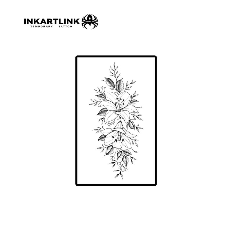 INKARTLINK Semi Permanent Tattoo, 15-day Temporary Tattoo, Flower Tattoo for Women, Waterproof and Anti-reflective, Exquisite Packaging, Unique Design (Flowers 7) - Image 5