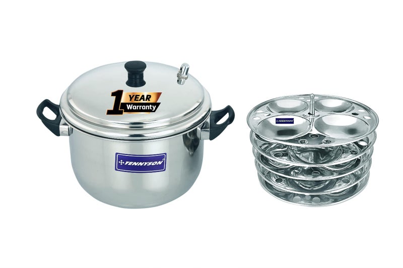 TENNYSON TENNYSON IDLI MAKER ELEGANT BIG SPECIAL THICK GAUGE EXTRA DEEP PLATES (5 PLATES 20 IDLIES) NO JOINT - Image 1