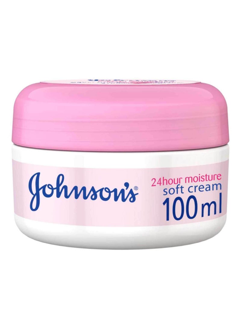 Johnson's Body Cream 24 Hour Moisture Soft 100ml - Image 1