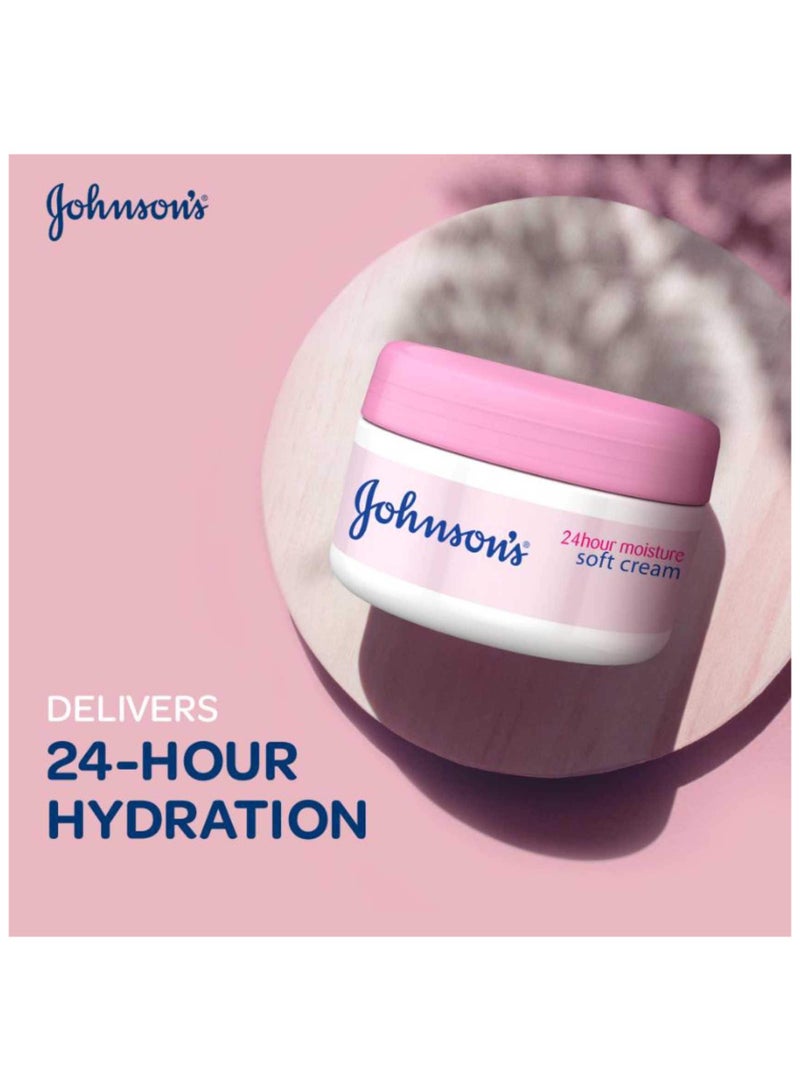 Johnson's Body Cream 24 Hour Moisture Soft 100ml - Image 3