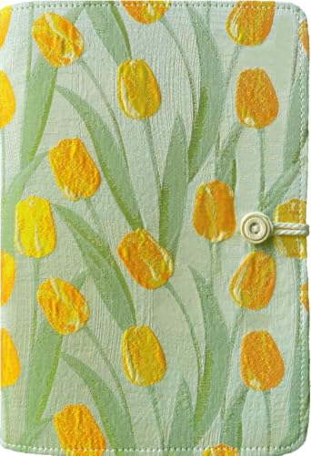 ipoul A5 Binder 6 Ring Flower Embroidered Journal Refillable Notebook A5 Journal Cover 6x8 Blank Paper Sketchbook Travel Journal for Women Binder Notebook Planner Binder Tulip Flowers - Image 1