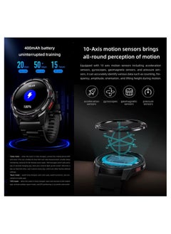 Mibro Mibro GS Active Sport Smart Watch 1.3" Amoled 4-PD Heart Rate Monitoring 10-Axis Motion Sensor 5ATM Water Resistances GPS Satellite Positioning,150 Modes 20 Days Bettery Life smartwatch (Black)  - Image 4